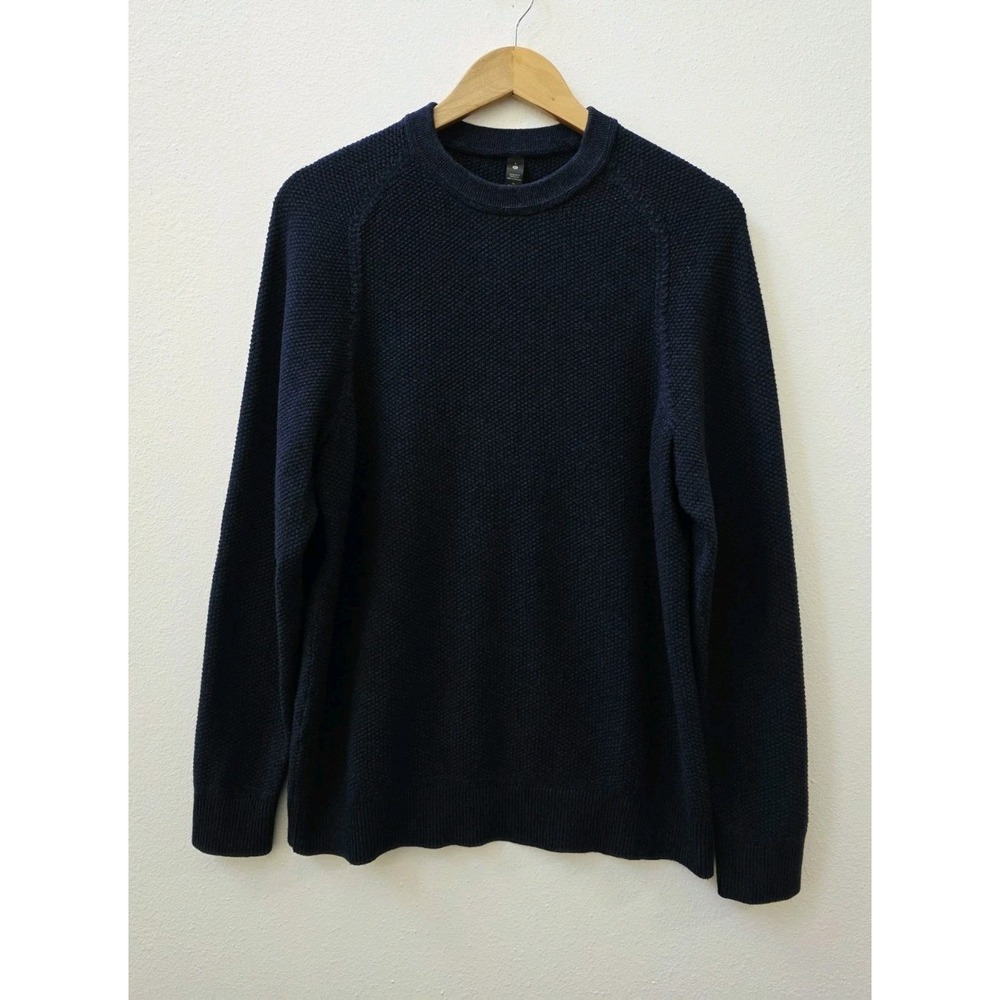 Lululemon Men's Textured Knit Crewneck Sweater Blue Pullover Size Small